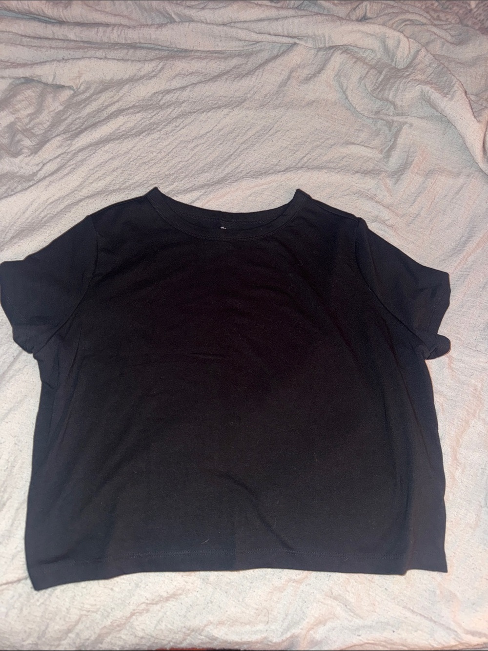 Classic Black Women’s Short Sleeve Crop Top